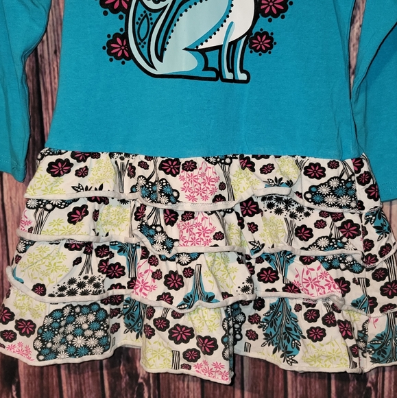 nk too From Zulily - Size 5/6 - Fox Dress - Blue with Multicolor Flowers - GUC - Picture 4 of 10